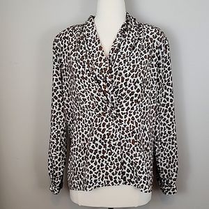 VINTAGE 1990s Eva Laurel Animal Print Blouse